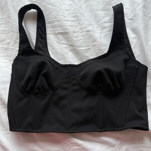 Black Scoop Neck Bra with Wide Straps